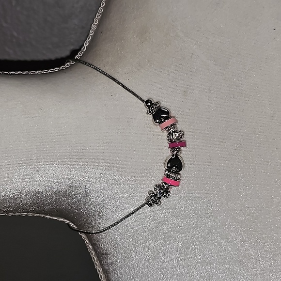 TCP Pink and Silver Beaded Necklace 16 Inches A - Picture 2 of 4